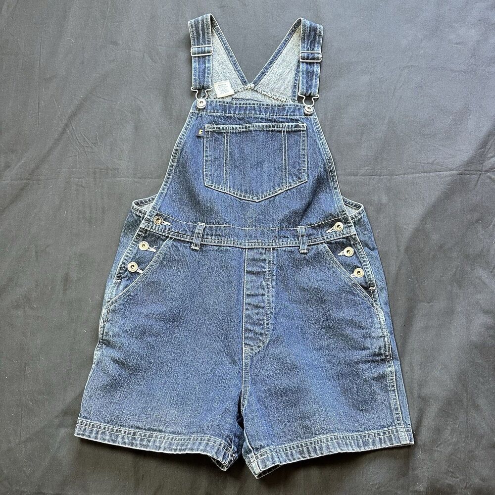Rare Vintage 90’s Eunina Dark Wash Denim Short Overalls! Cotton. USA. Medium.